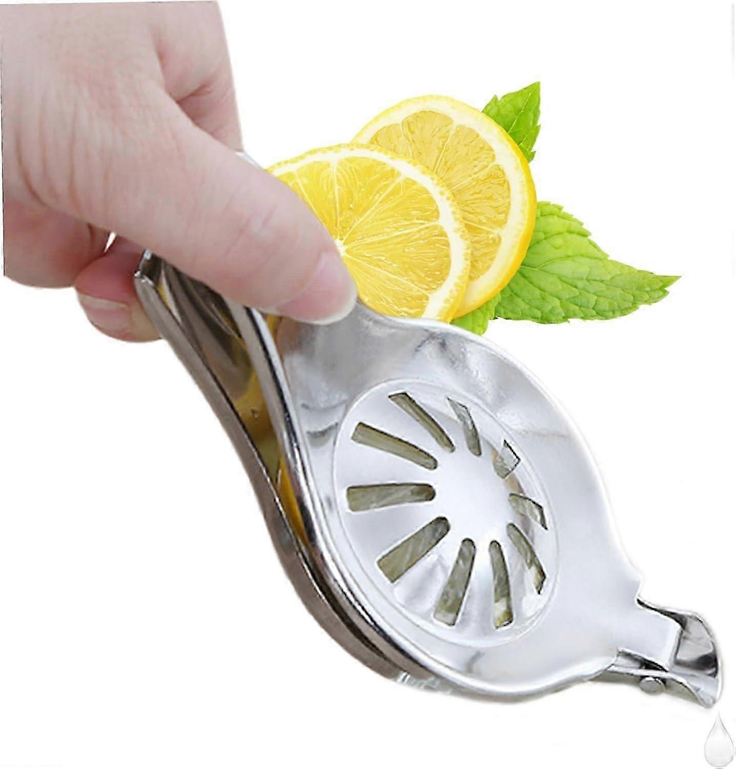 Lemon Squeezer Stainless Steel Manual Lemon Juicer with Spout Portable Fruit Lime Squeezer for Orange Lemon Pomegranate Lemon Juicer Lemon Squeezer L