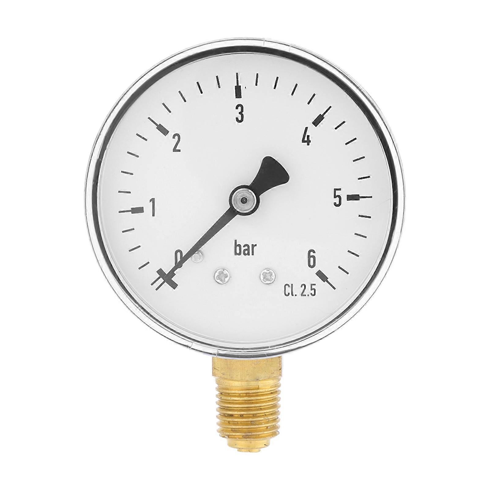 1/4" NPT 0-6 bar Pneumatic Hydraulic Pressure Gauge, Side Mount Gauge