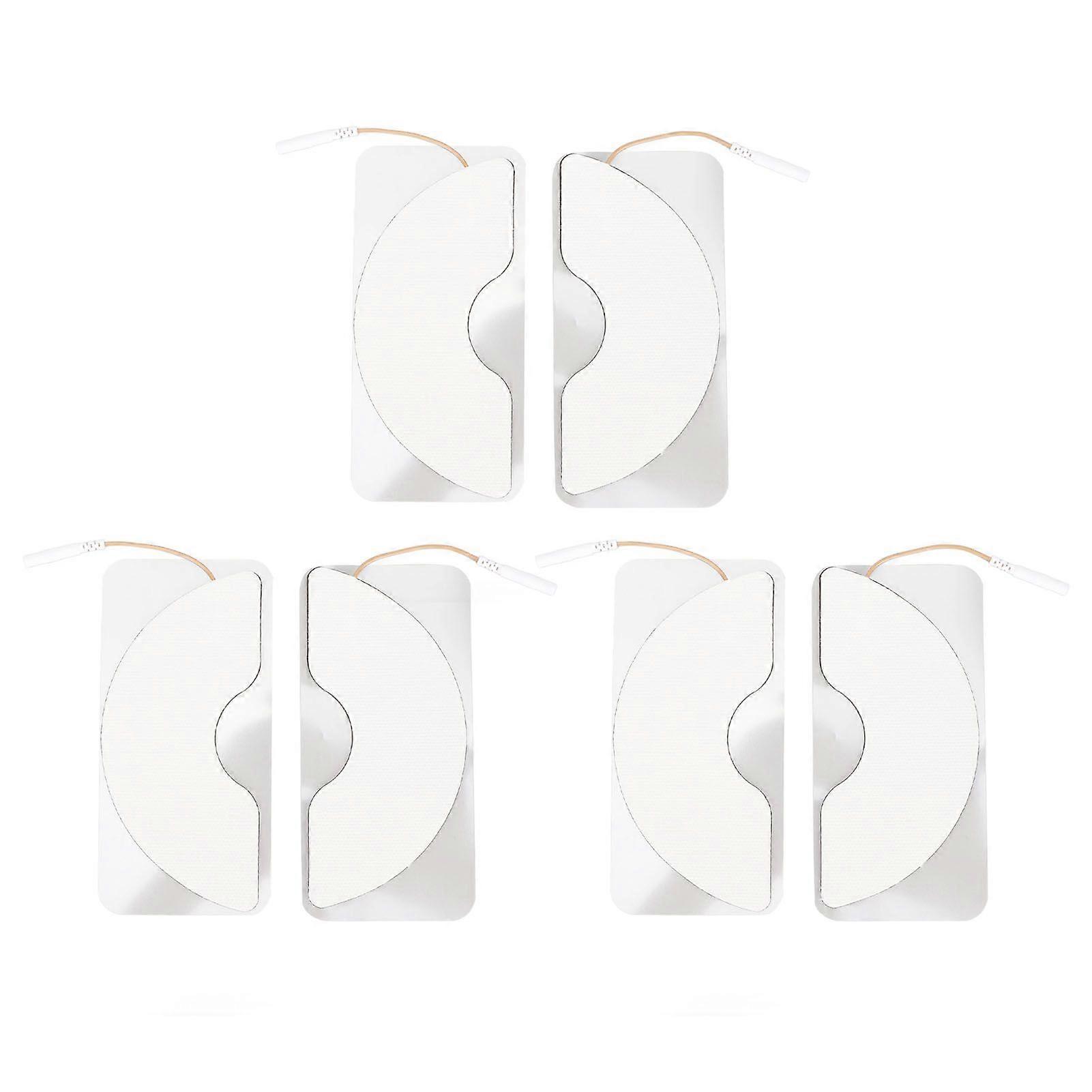 6pcs Electrode Patches Reusable Breast Electrode Patches Self Stick Muscle Stimulator Electrodes 2.5mm Hole
