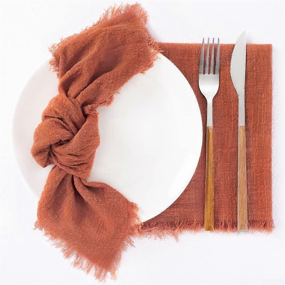 Cotton Napkins 6Piece Set Orange For Weddings And Holidays Celebrations Stylish Dining