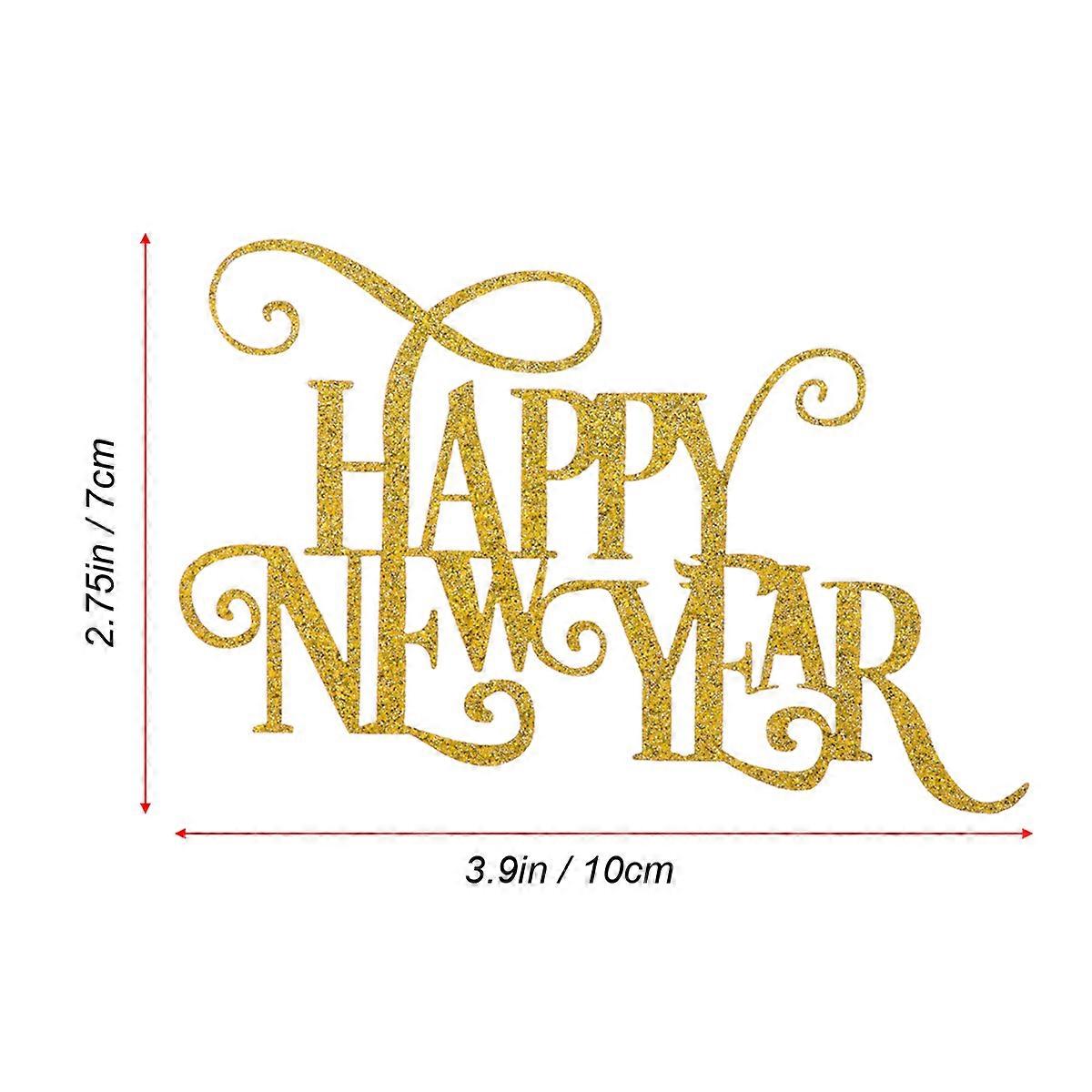 Glitter Cake Decoration Insert for Cake Ceremony 10Pcs Happy New Year