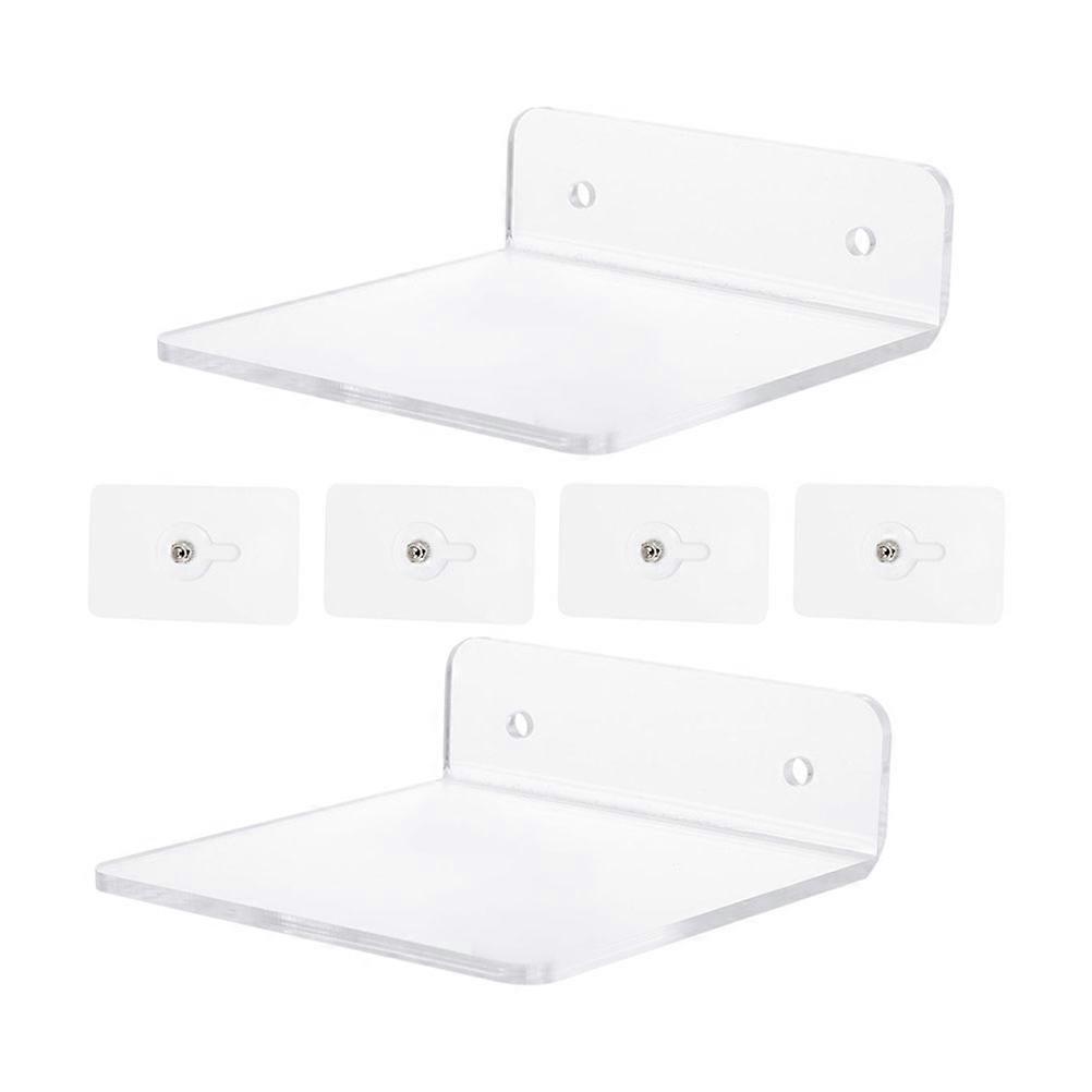 Punch-Free Floating Shelf Acrylic Storage Rack for Wall Mount 8Pcs