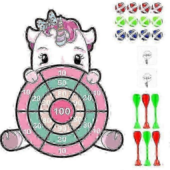 Adorable Easter Dart Game for Children Featuring a 12-Piece Adhesive Dart Set
