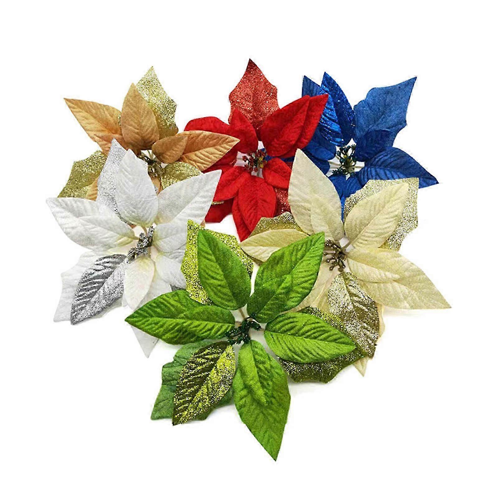 Fabric Christmas Tree Decorations - Simulation Flowers for Christmas Festive Decor