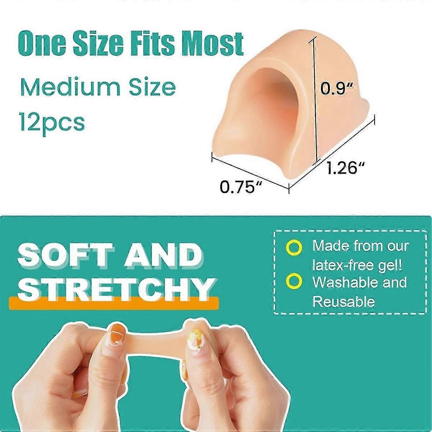 Hammer Toe Straightener Corrector - Toe Corrector(12pcs, ), Gel Toe Splint Relief for Bunion Medium