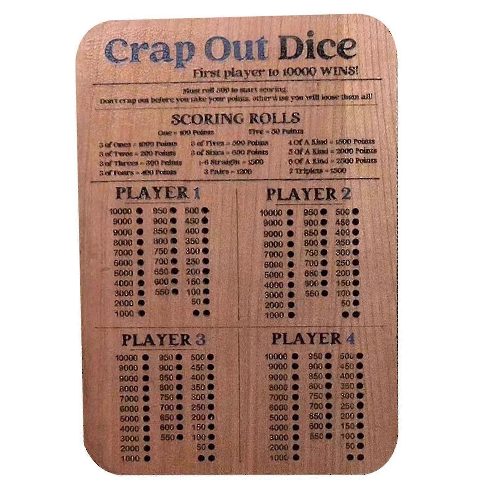 Classic Tabletop Dices Game Wooden Funny Dices Game Scoreboard for Family Game Night