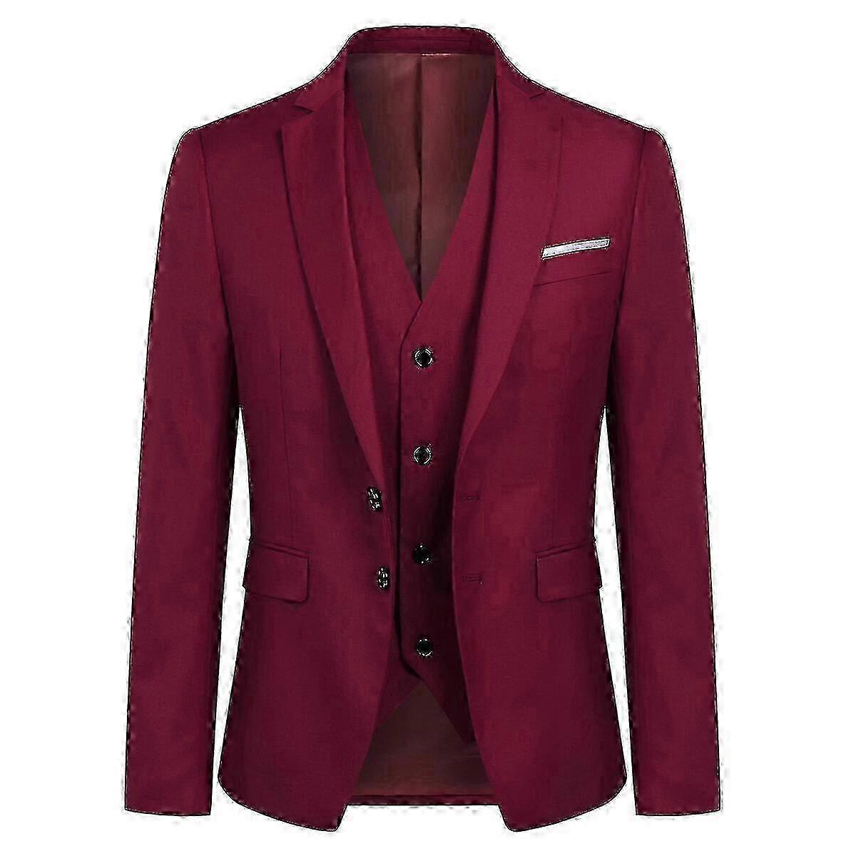 Men's Business Blazer Solid Slim Fit Jacket