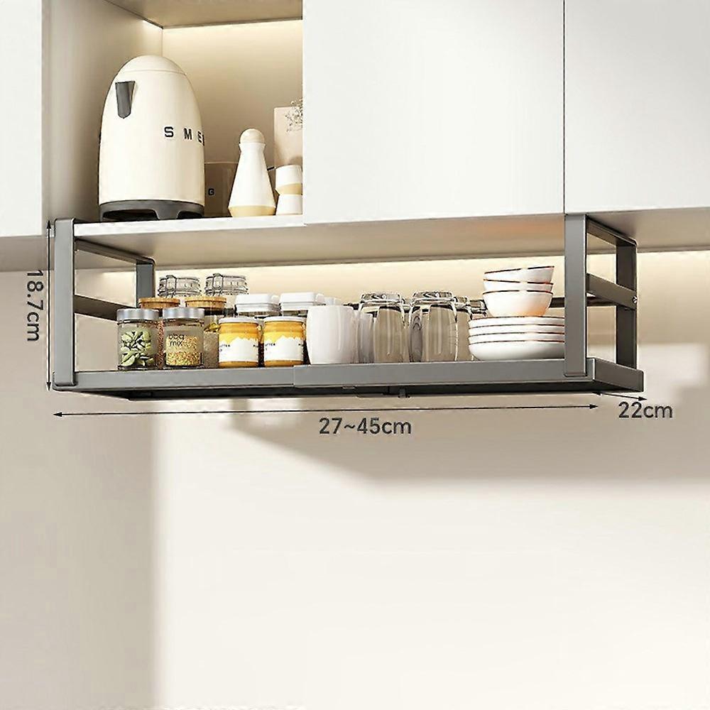 Expandable Under Cabinet Organizer Rack 27-45cm Adjustable Length Multi-Functional Storage Shelf