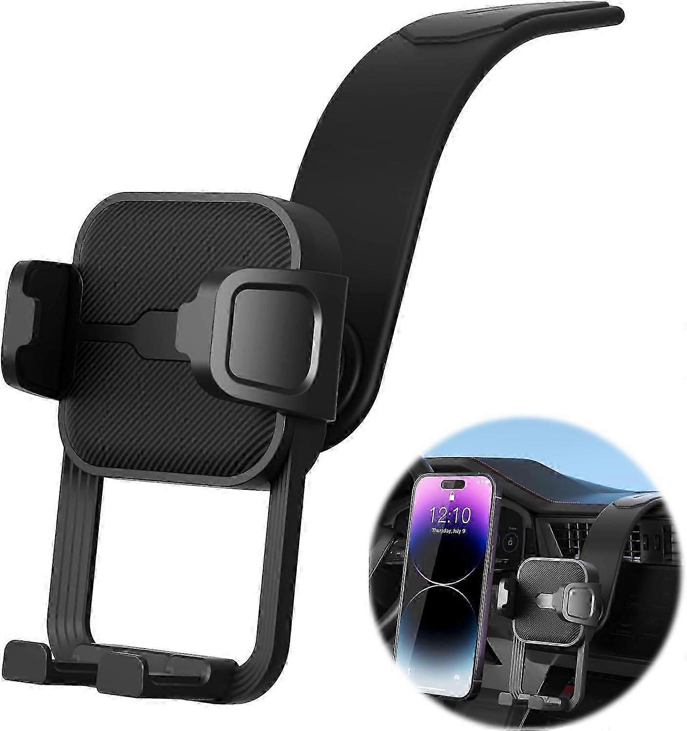 Bendable Titanium Alloy Car Phone Holder for Dashboard or Windshield Mount - iPhone Compatible