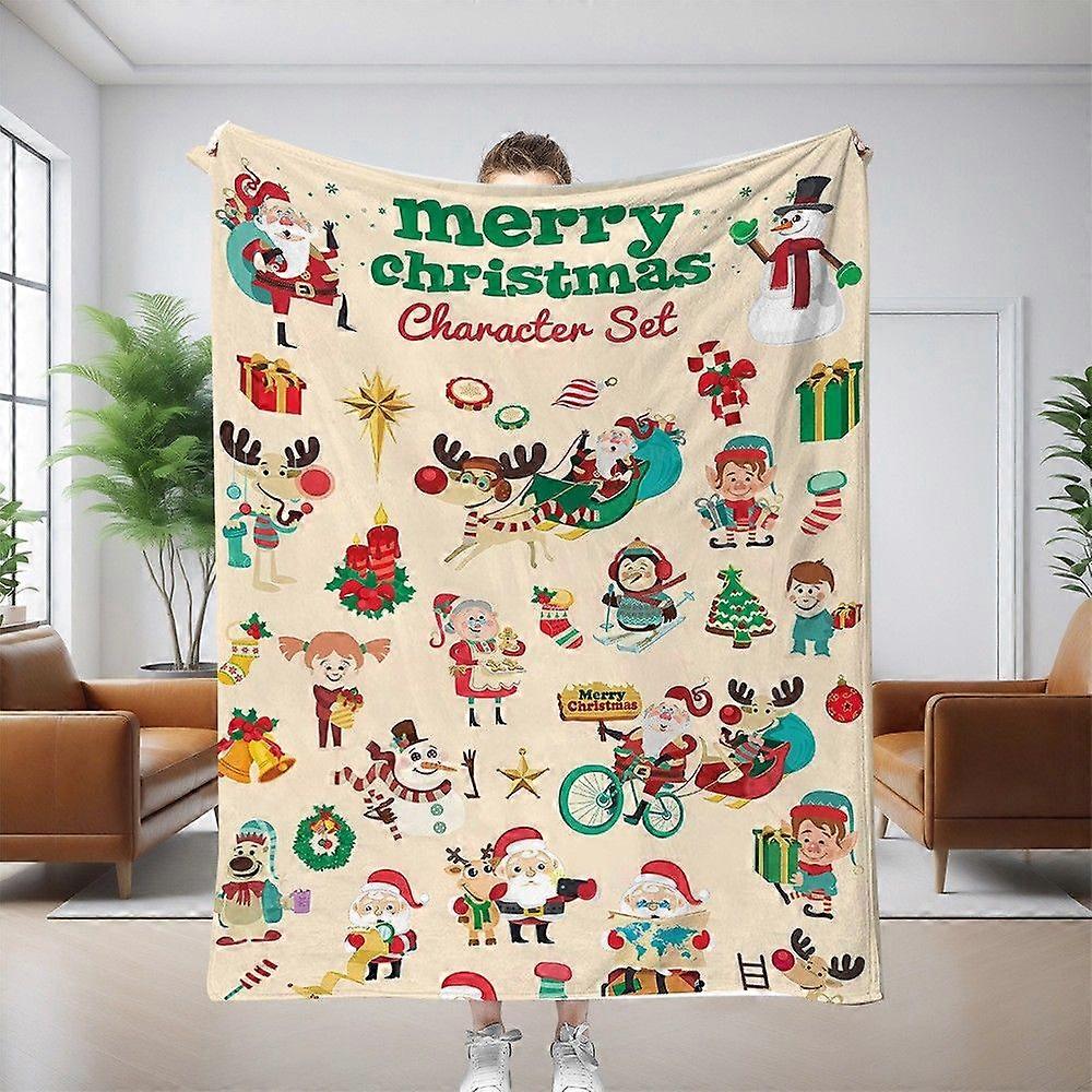 3D Christmas Pattern Printed Series Sleeping Blanket Sofa Bed Sheet Blanket