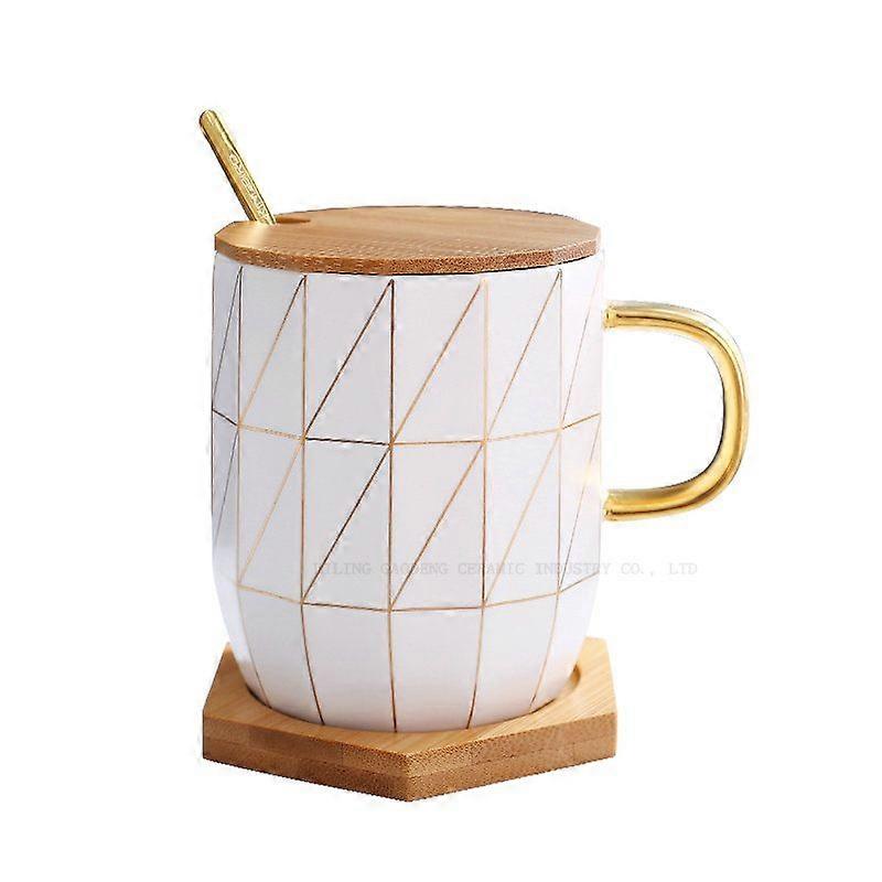 Creative Ceramic Coffee Cup Gold Handle New Bone China