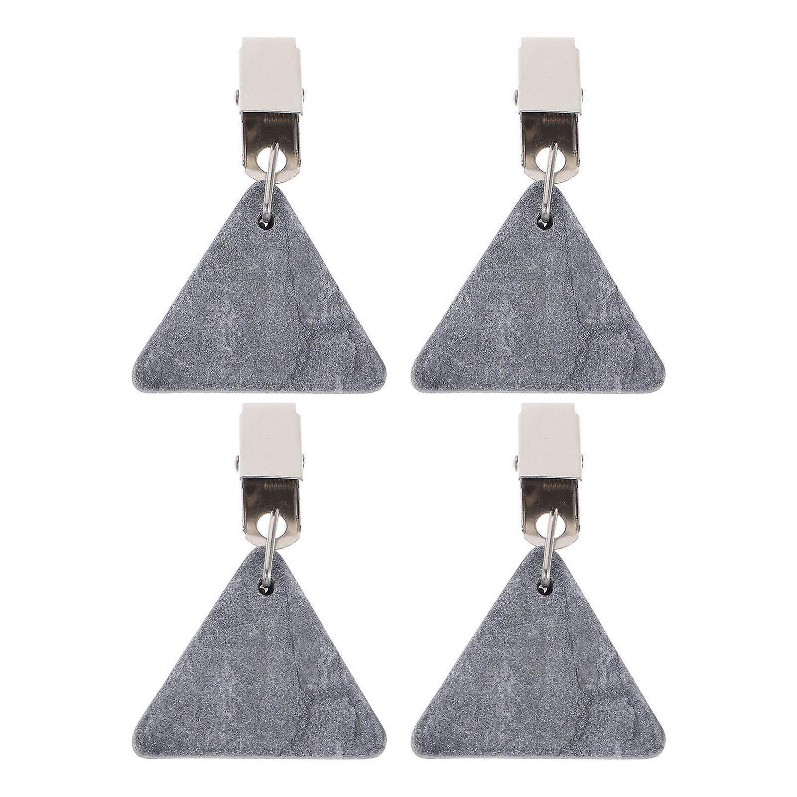 8PCS Tablecloth Weights: Marble Stone Tablecloth Weight with Metal Clips - Windproof Table Cover Hangers - Curtain Pendant Stone for Home Picnic Party