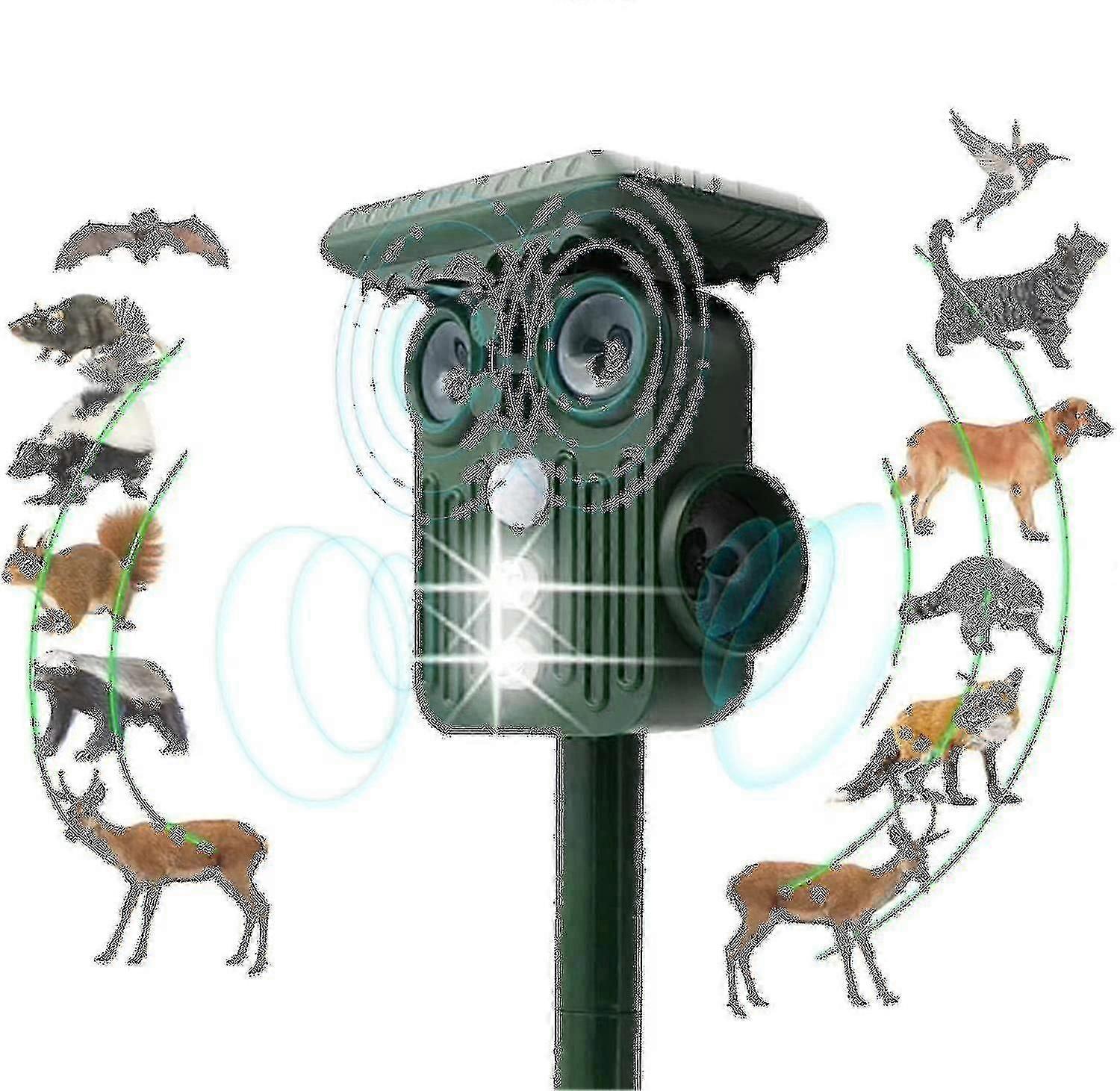 Ultrasonic Solar Deer Repeller - 5 Adjustable Modes - Get Rid Of Deer In 48 Hours