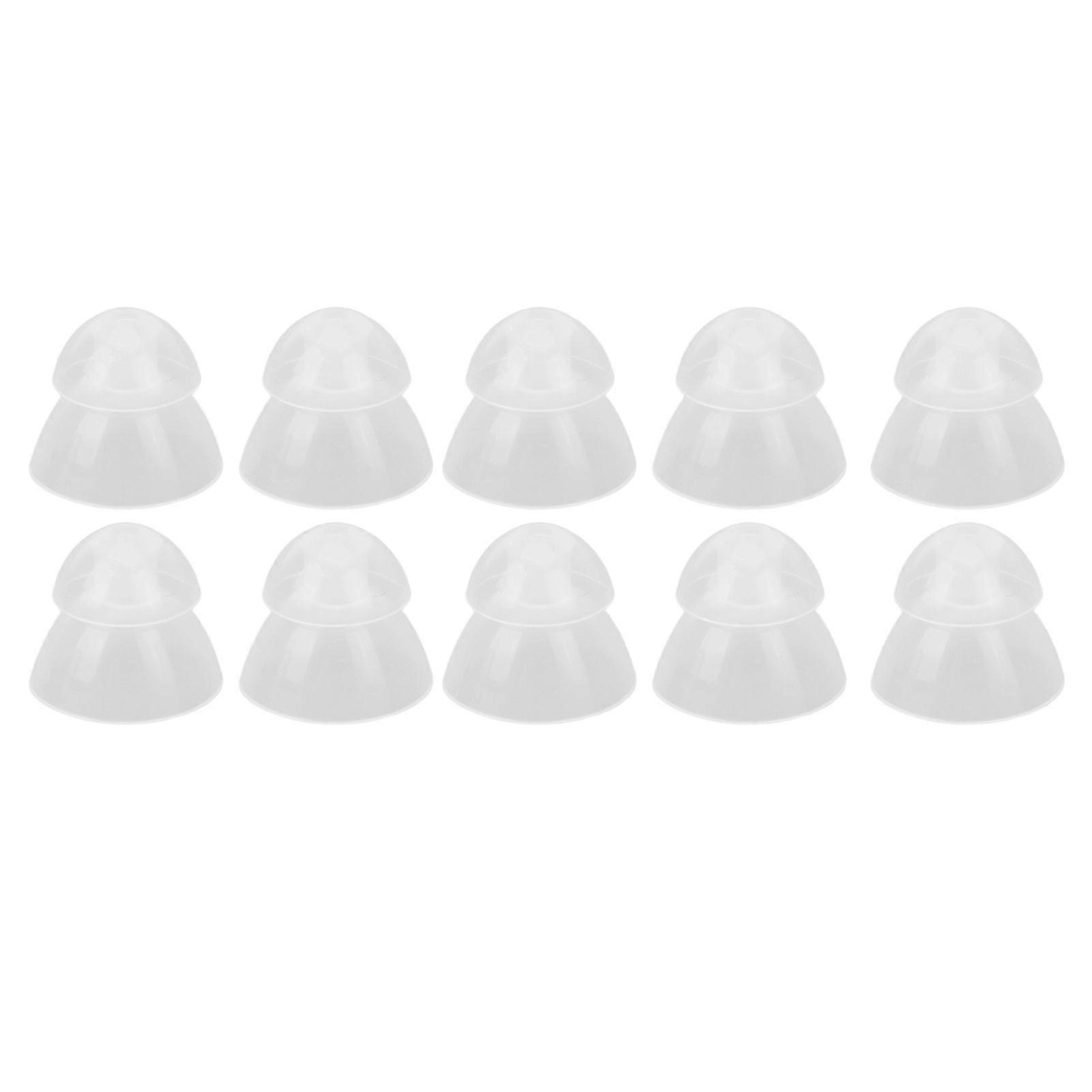 10 Pcs Hearing Amplifier Ear Tips Transparent Double Layer Closed Anti Static Soft Silicone Earplug Domes M