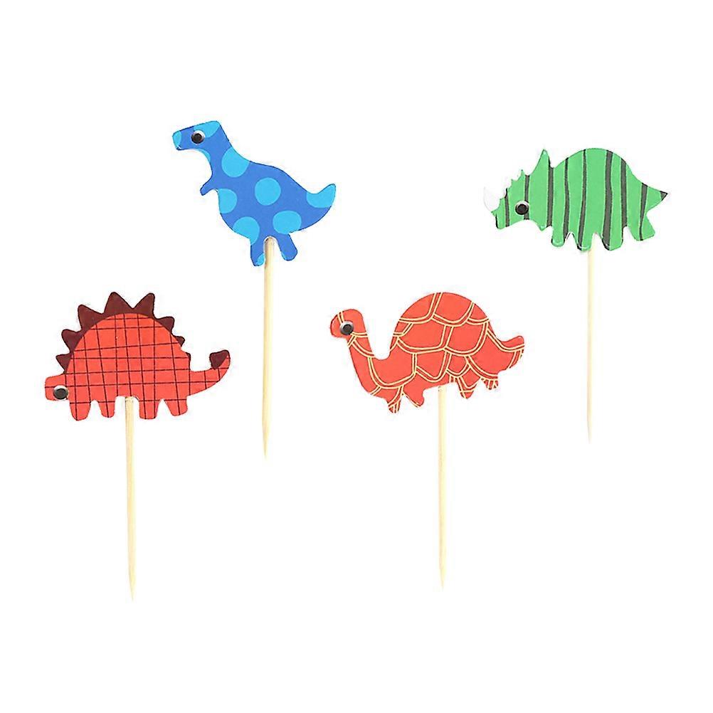 Dinosaur Cake Toppers 4Pcs for Party Use As Cupcake Decoration Favors