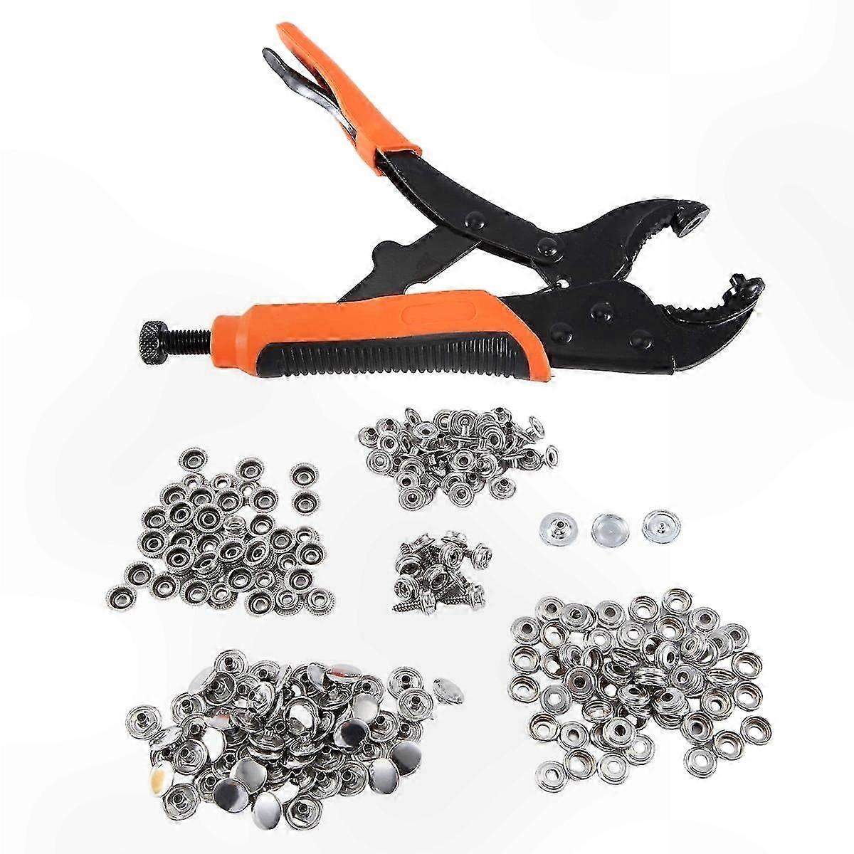 Snap Fastener Tool Kit with 60 Pieces for Boat Covers Canvas Repair Replacement Set Metal Button Setter Tools