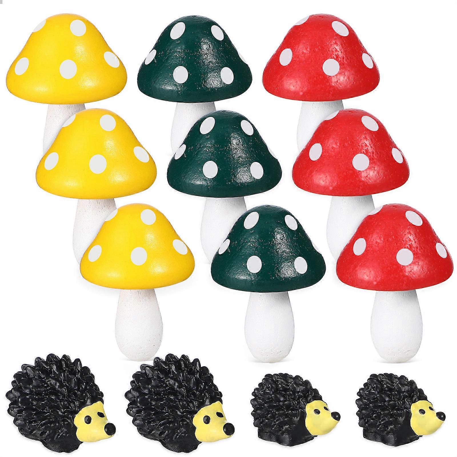 Mini Hedgehog Figurines Mini Resin Animals for Decor 1Set Assorted Color