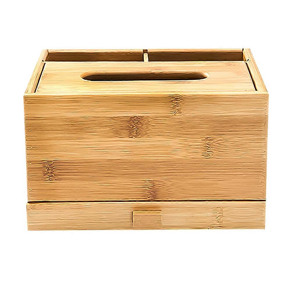 Bamboo Desktop Storage Box for Tissue Multipurpose Use