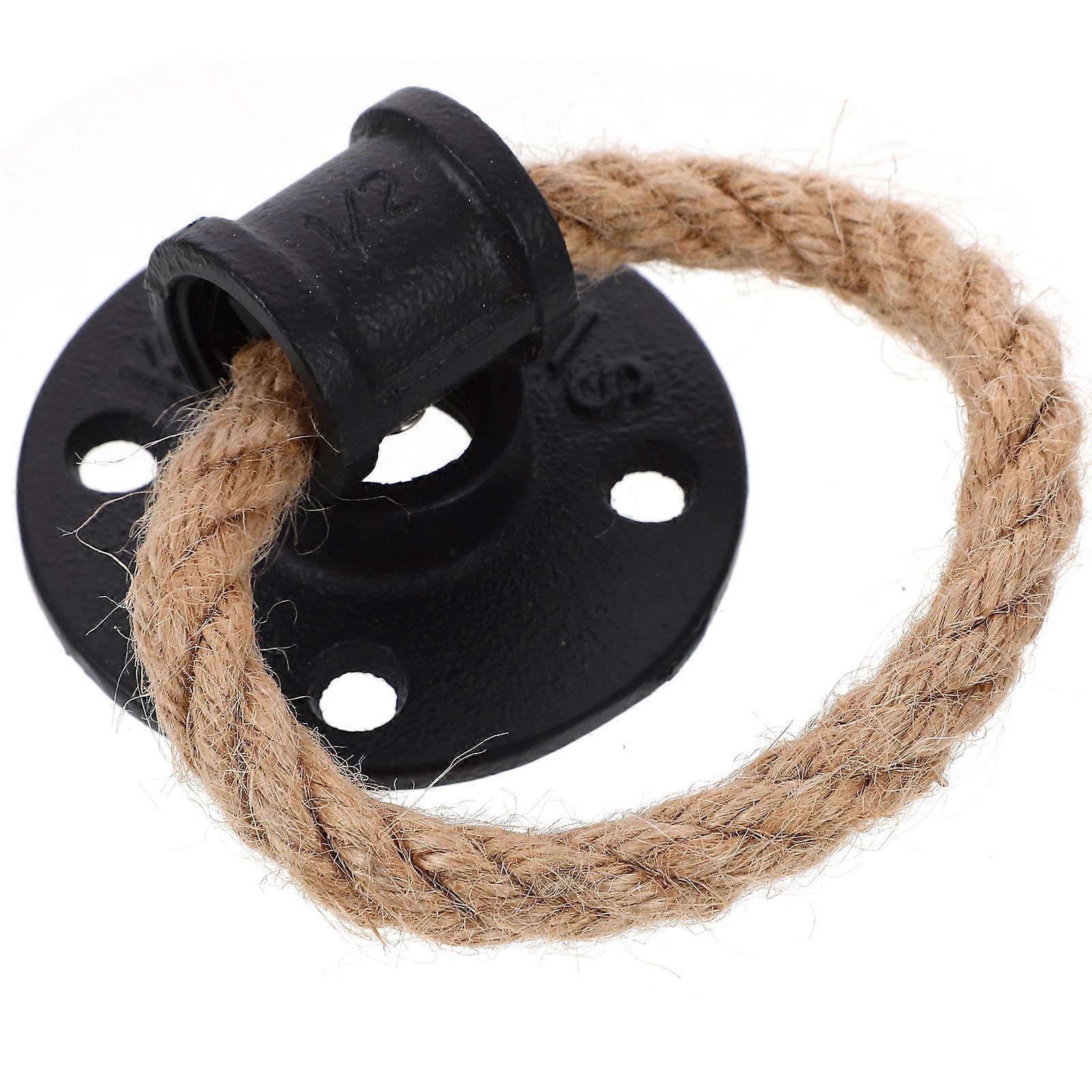 Vintage Cupboard Handle Iron with Hemp Rope for Wardrobe 5Pcs