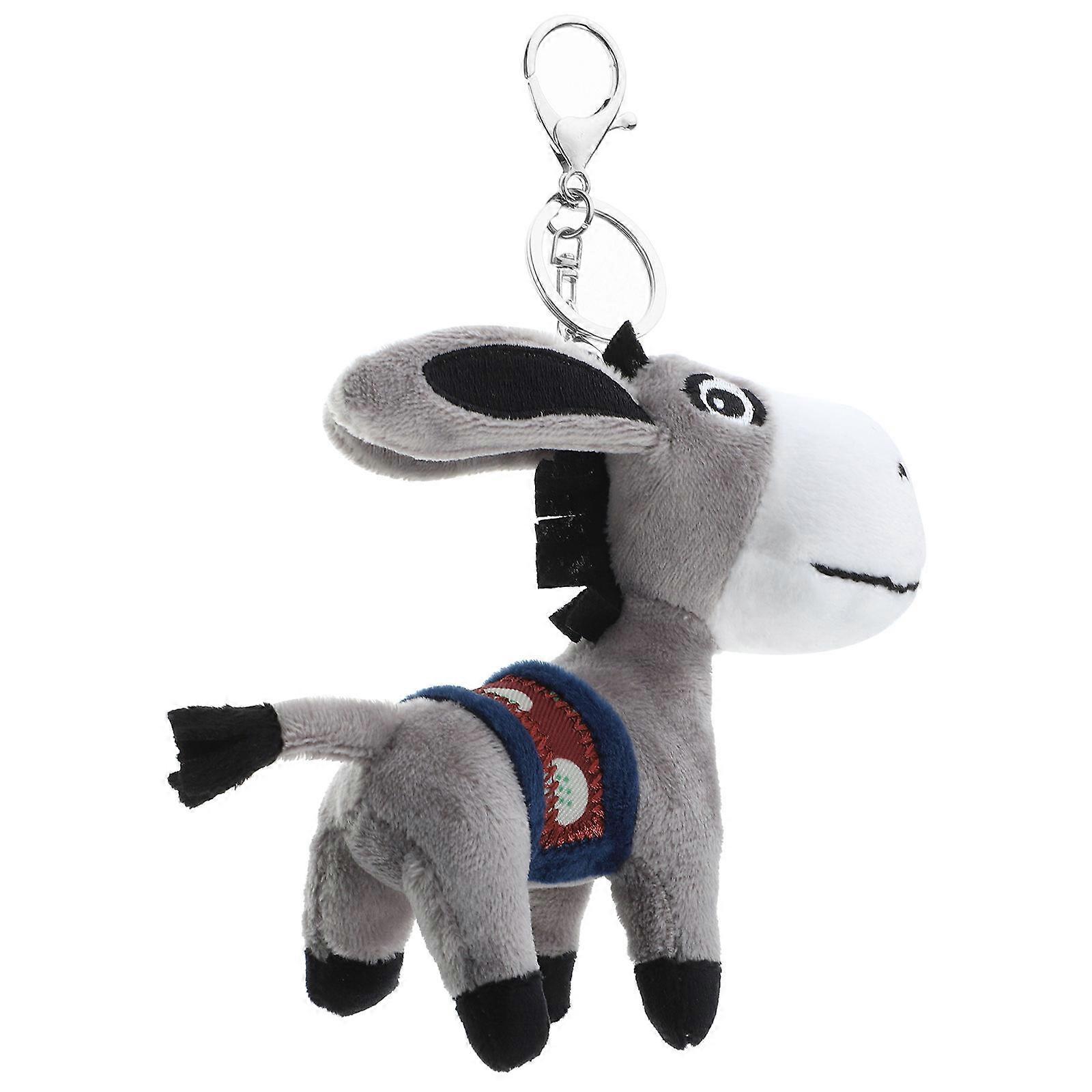 Donkey Keychain Charm for Decor 3Pcs Plush Stuffed Donkey Pendant Set