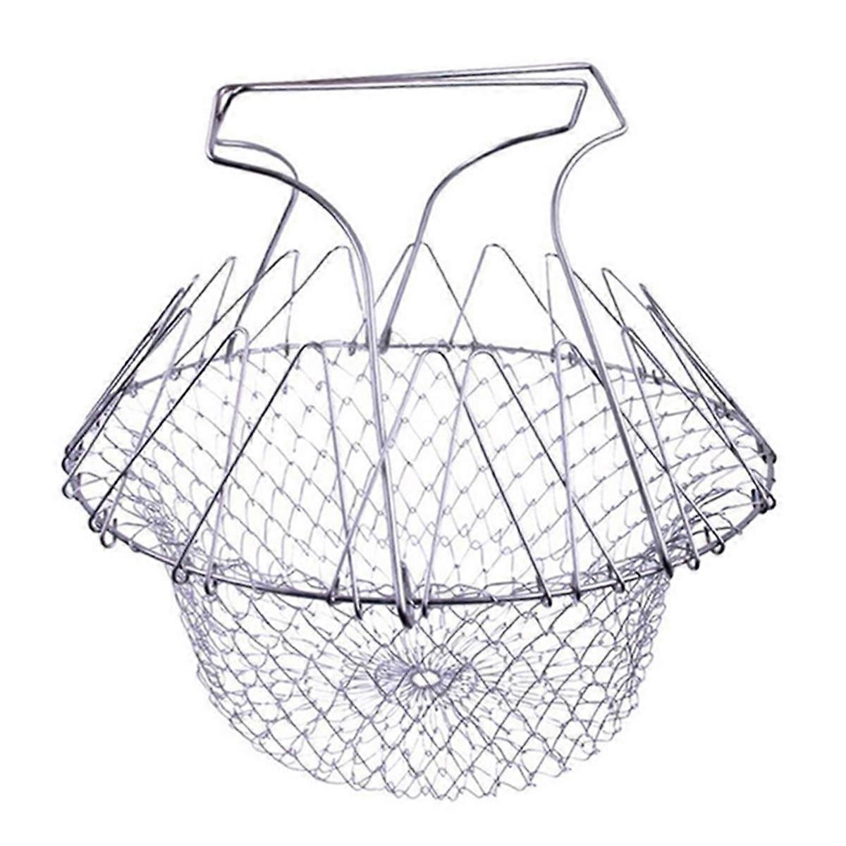 Poaching Boiling Deep Frying Basket,Household Folding Draining Basket
