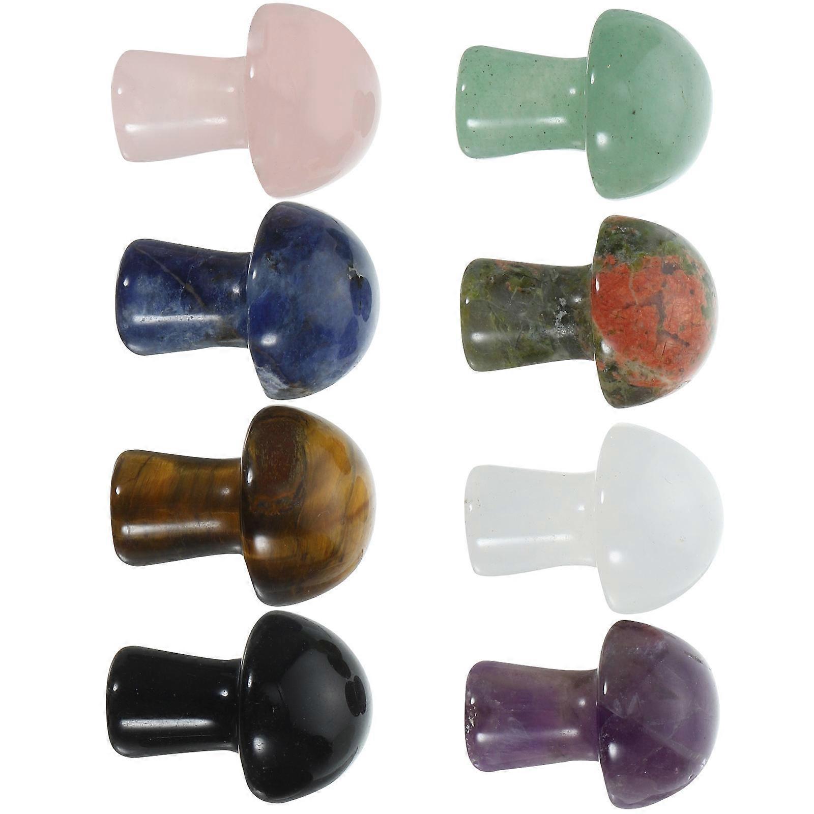 Miniature Mushroom Crystal Sculpture for Decoration 24Pcs Set