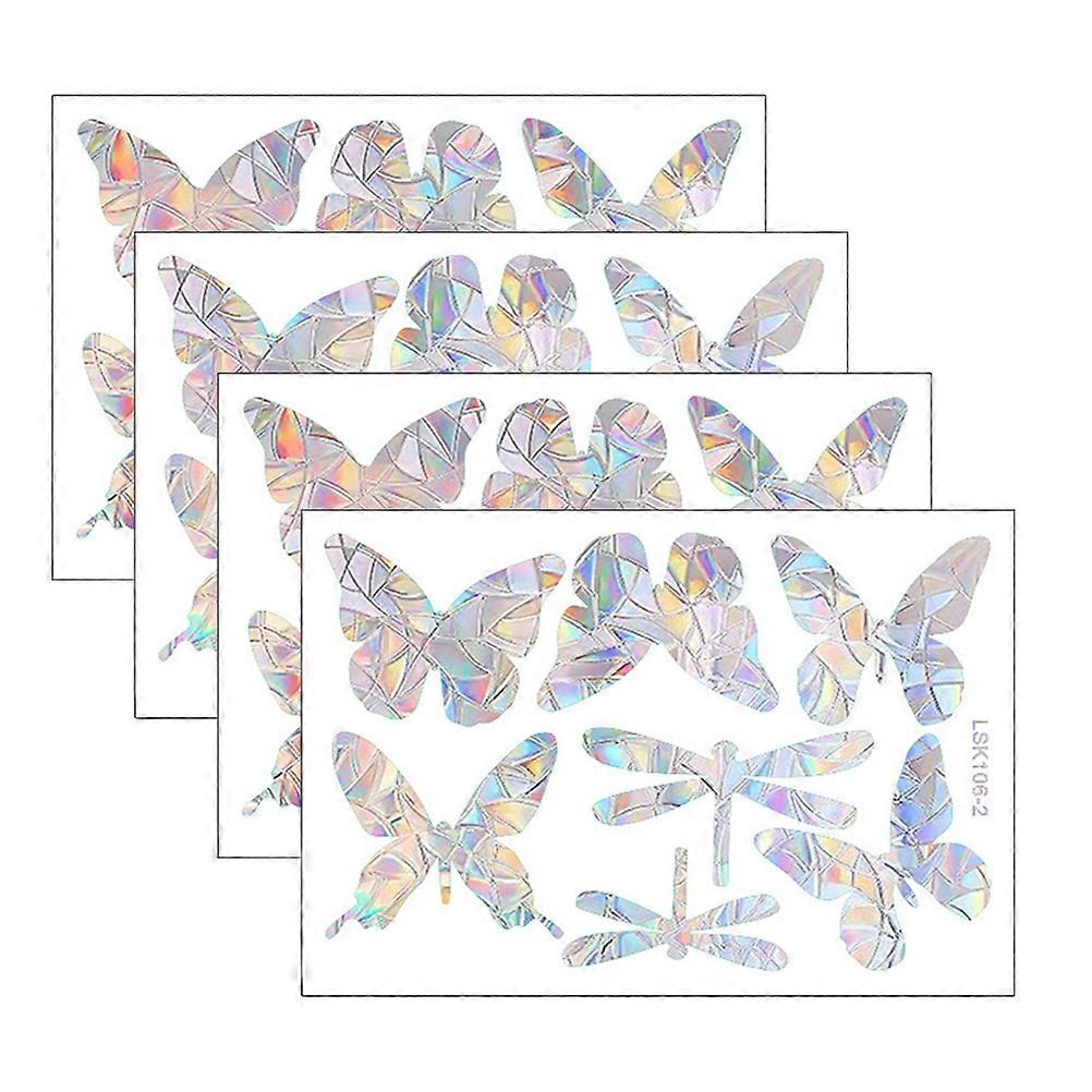 Diy Butterfly Window Clings 8 Sets For Bird Strike Prevention Perfect For Indoor And Outdoor Use PVC Self-Adhesive Window Decoration
