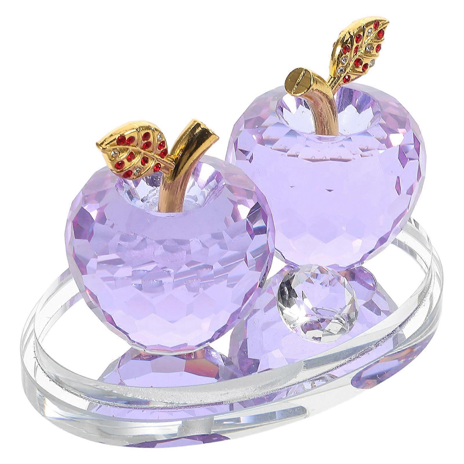 Elegant Glass Apple Model Car Dashboard Ornament For Home Decoration And Office Use 1 Pcs