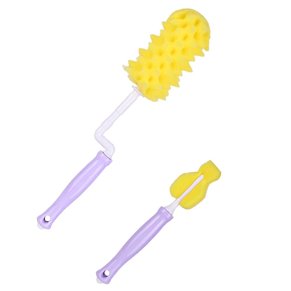 Baby Bottles Cleaning Set Pineapple Shape Rotatable Handle Daily Care Violet Bottle Cleaning 2Pcs in 1 Set