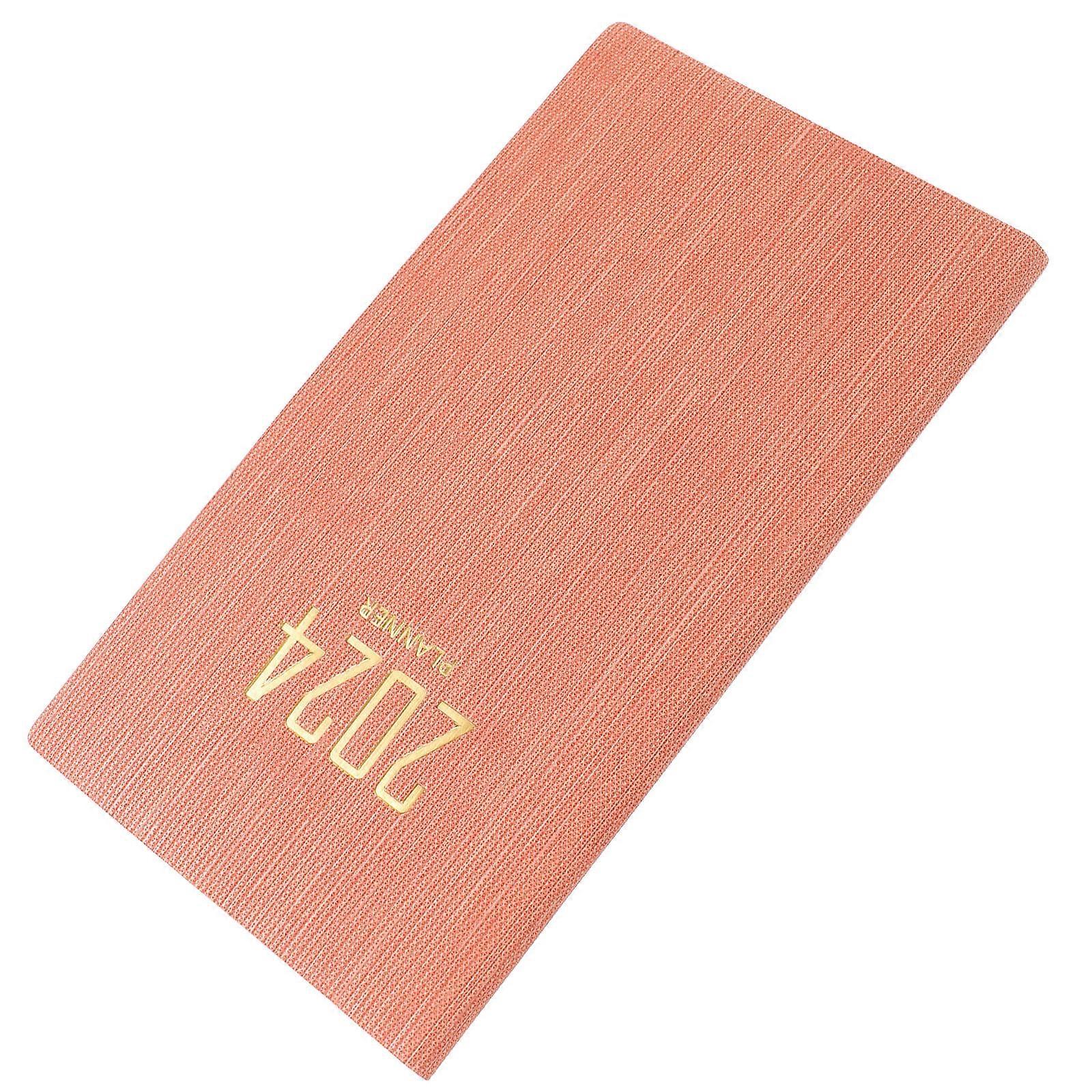 3Pcs English Notebook Planner Notepad In Pink Color For Office Workers Scheduling 17.3X9.6CM A6 Size