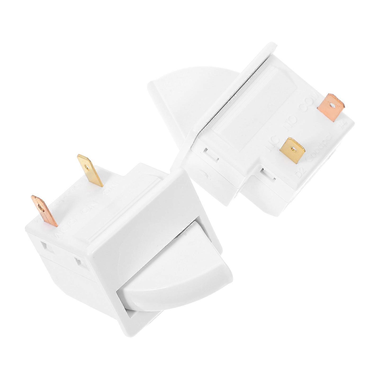 Control Light Switch 2Pcs for Refrigerator Models in White Plastic and Metal for Lighting Control