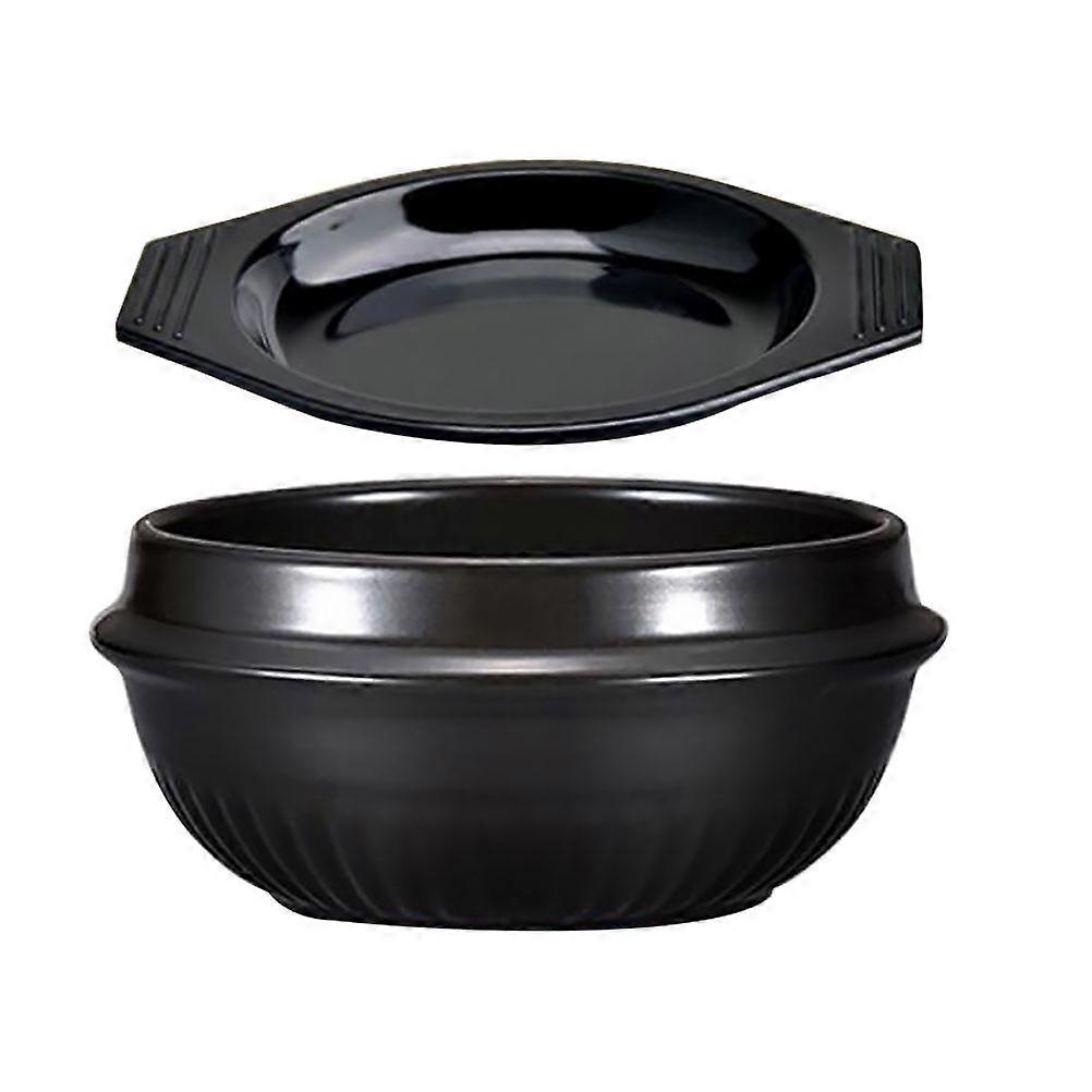 Black Ceramic Casserole Pot for Soup Cooking 2Sets Non Stick Bibimbap