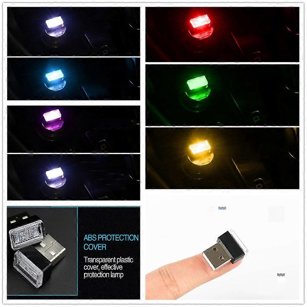 USB Powered Ambient Lighting Lights For Car Interior Decoration Mini Size Multi Color Fingertip Shape 4Pcs