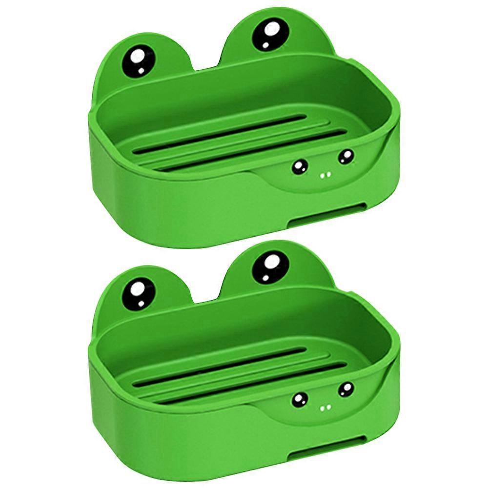 Plastic Frog Shaped Soap Holder Bathroom Use With Self-draining Feature 14X10X4CM 10Pcs