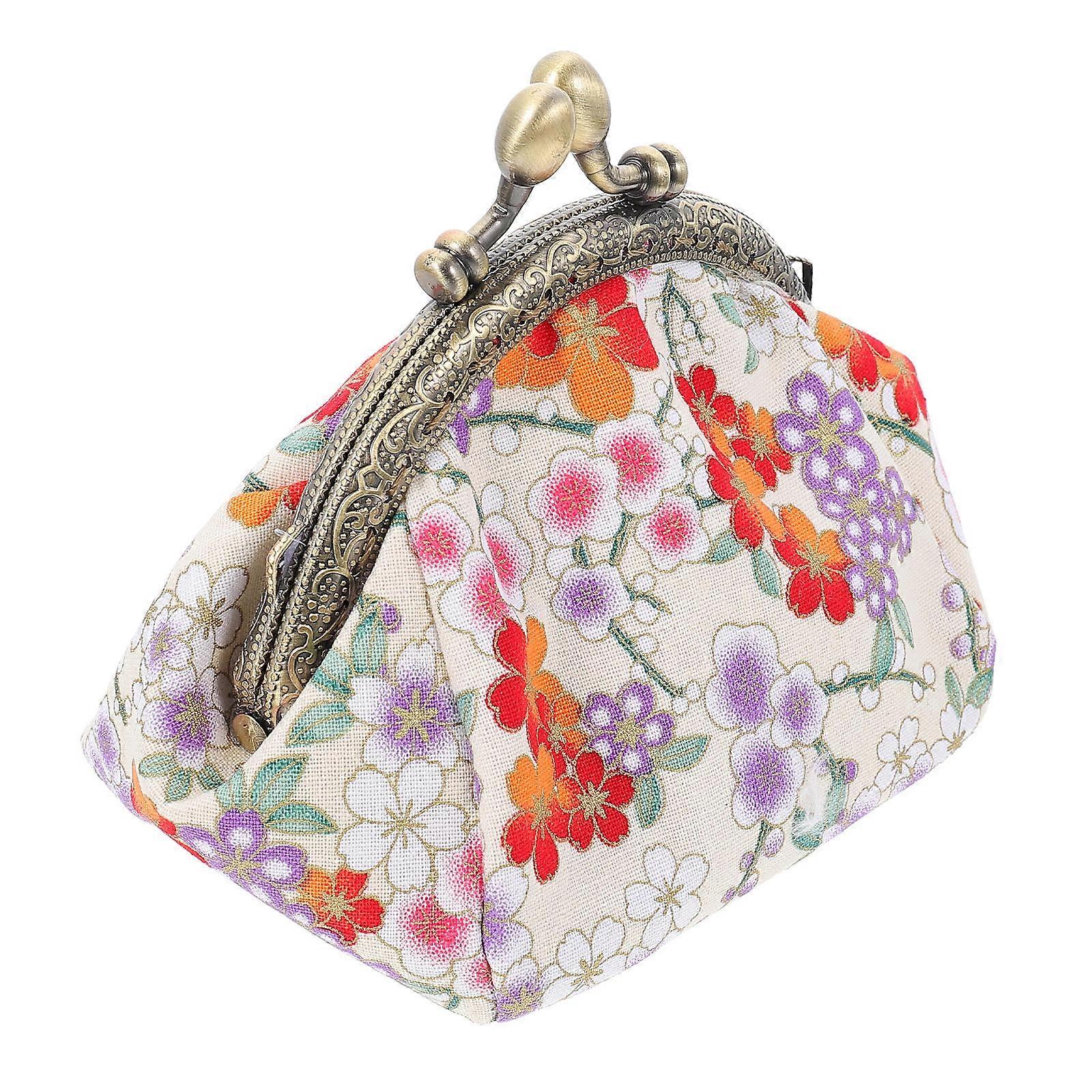 Retro Style Change Purse Storage Bag for Women Use 4Pcs Beige Set