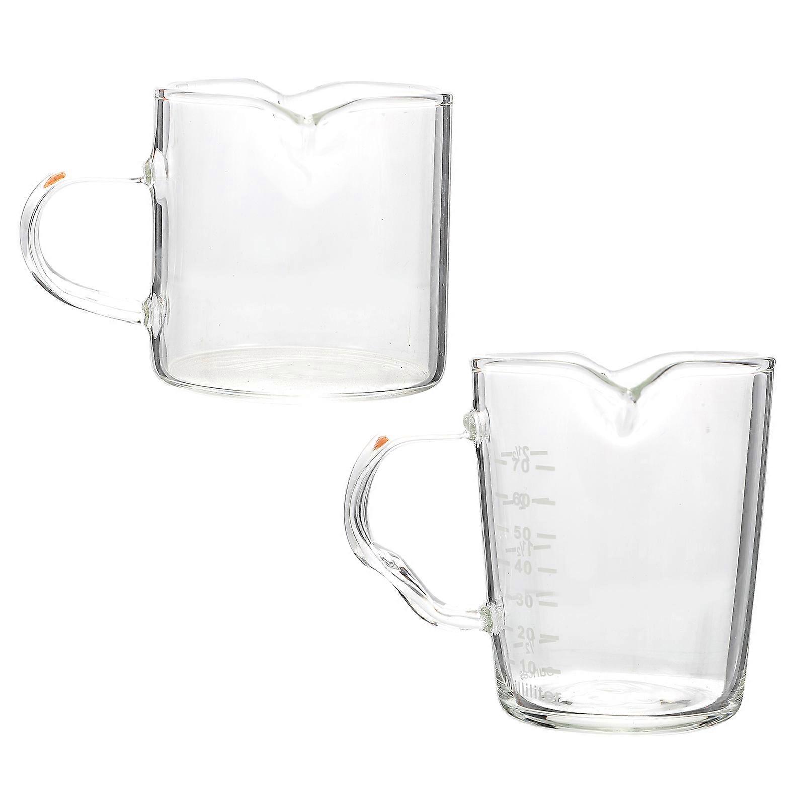 כד חלב מזכוכית מחודדת מדידה גלילית למסעדה 2 יחידות