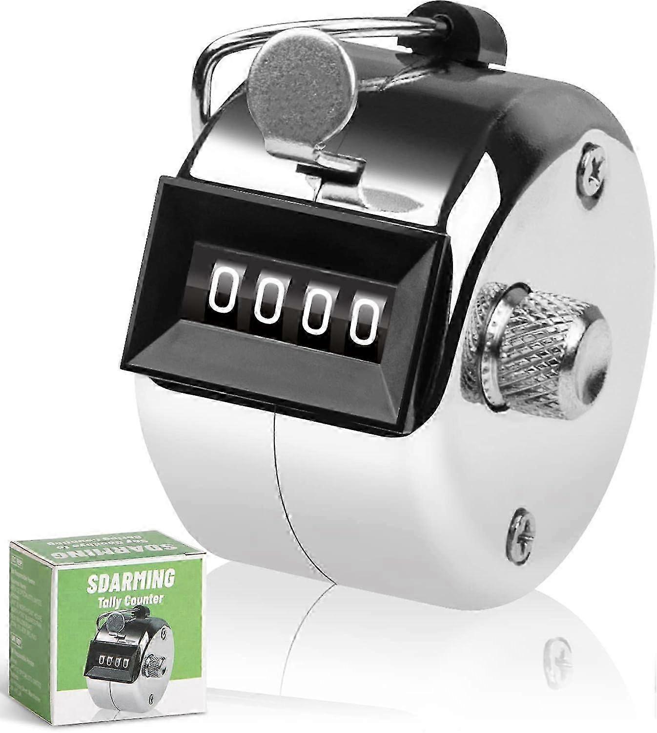 Tally Counter, 4-digit Clicker Counter, Metal Hand Tally Counters Clicker For Counting, Golf Scoring Silver