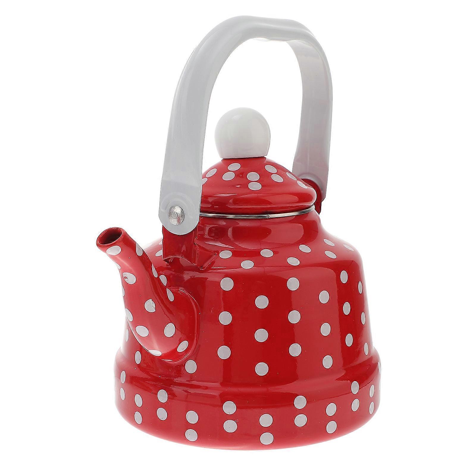 Heating Water Kettle 3Pcs Red Enamel Teapot for Drinking Water Kitchen