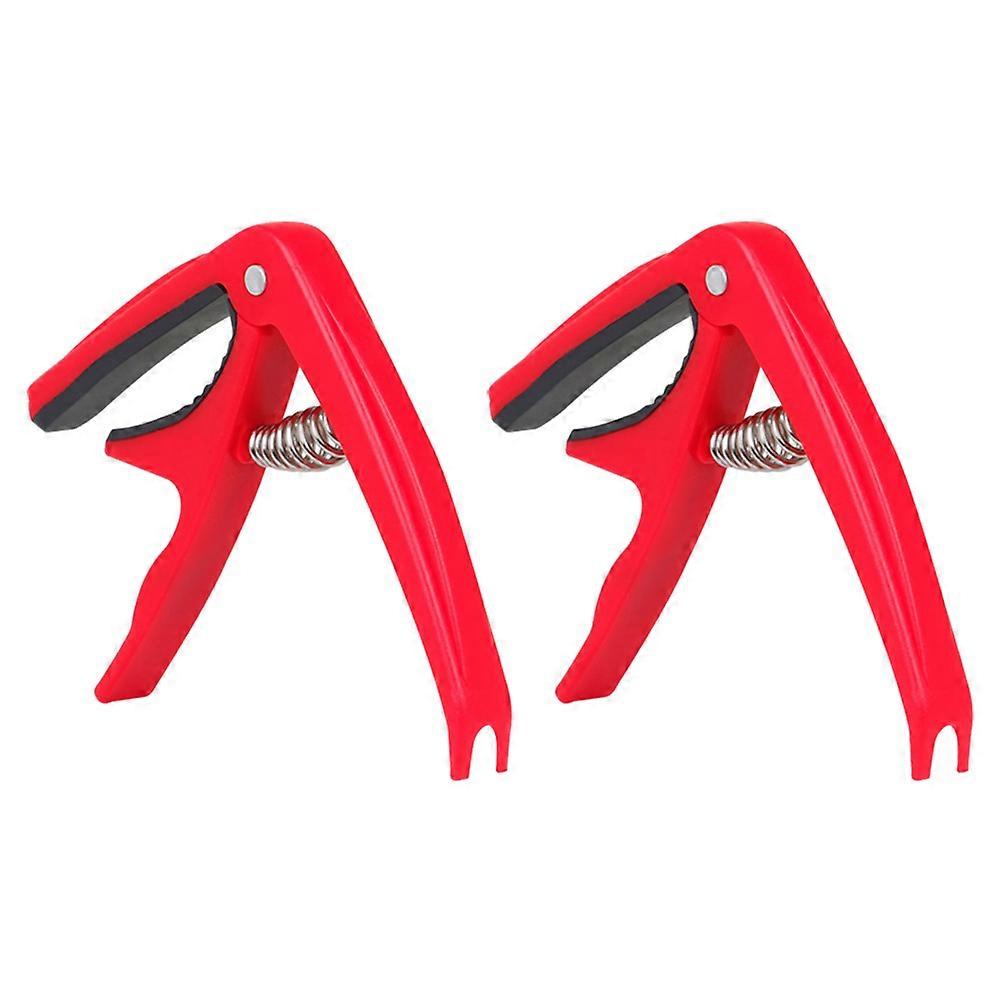 Capo For Guitar Key Changer Accessory Tension Adjustable 6 Pcs In Red Perfect For Ukulele And Folk Music Enthusiasts