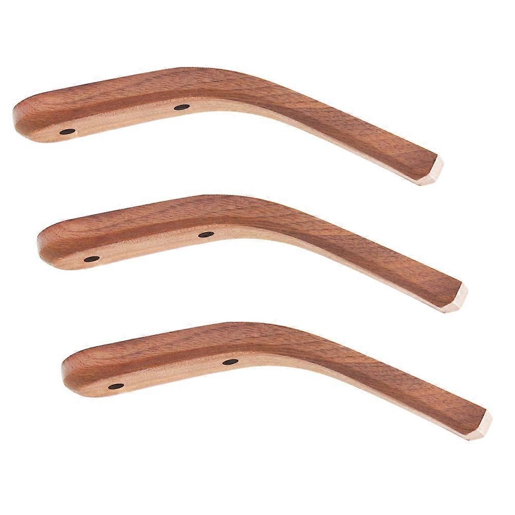 Modern Rectangular Wall Hooks Brown Coat Hangers For Entryway Hallway Storage Function 6 Pcs