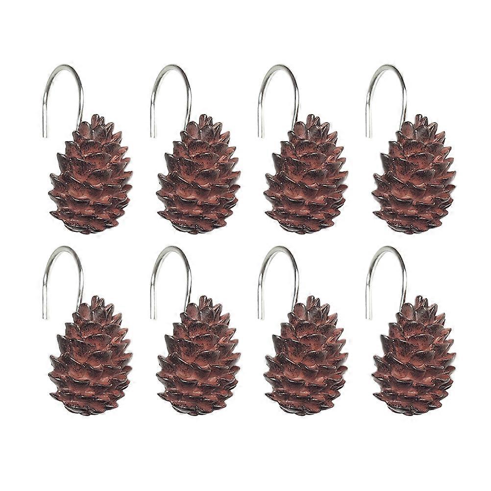 Convenient Hanger Resin Hooks Pine Cone Shower Curtain Hooks for 72Pcs