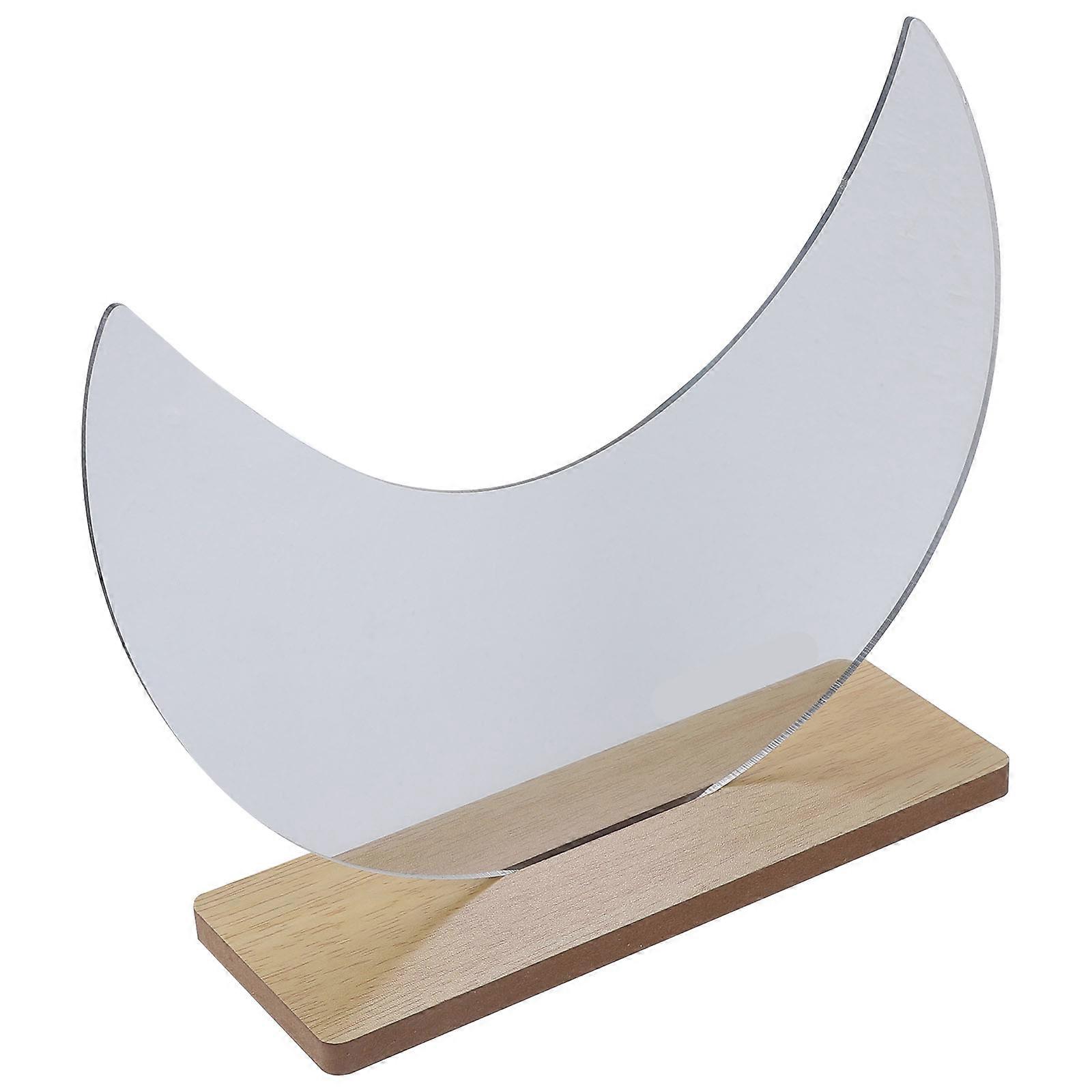 Wooden Stand Mirror for Makeup 5Pcs Tabletop Moon Style Irregular Shape