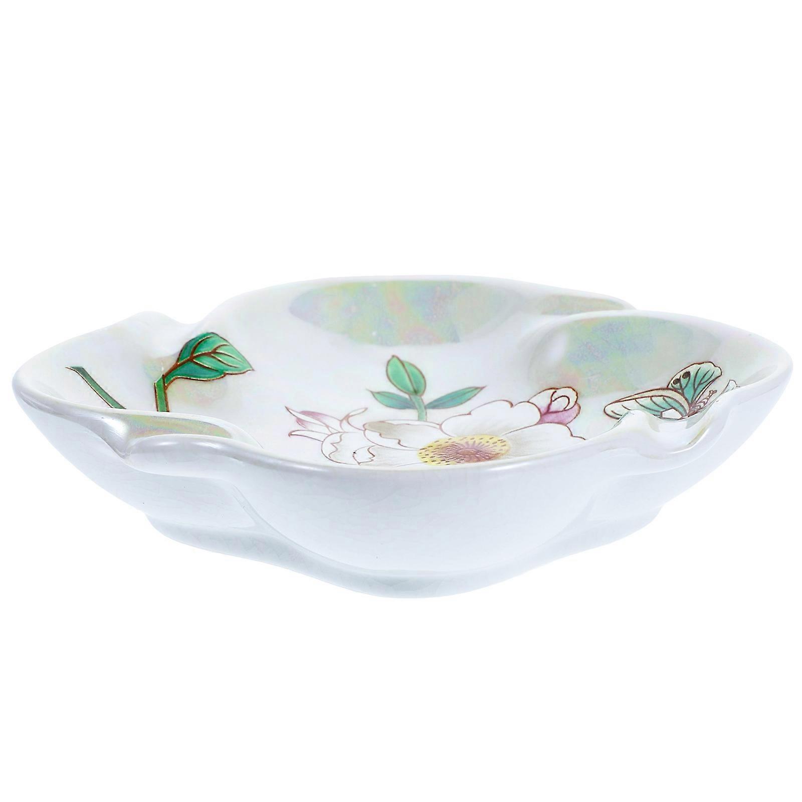 Floral Soap Tray Ceramic Holder for Soap Storage 2Pcs Set