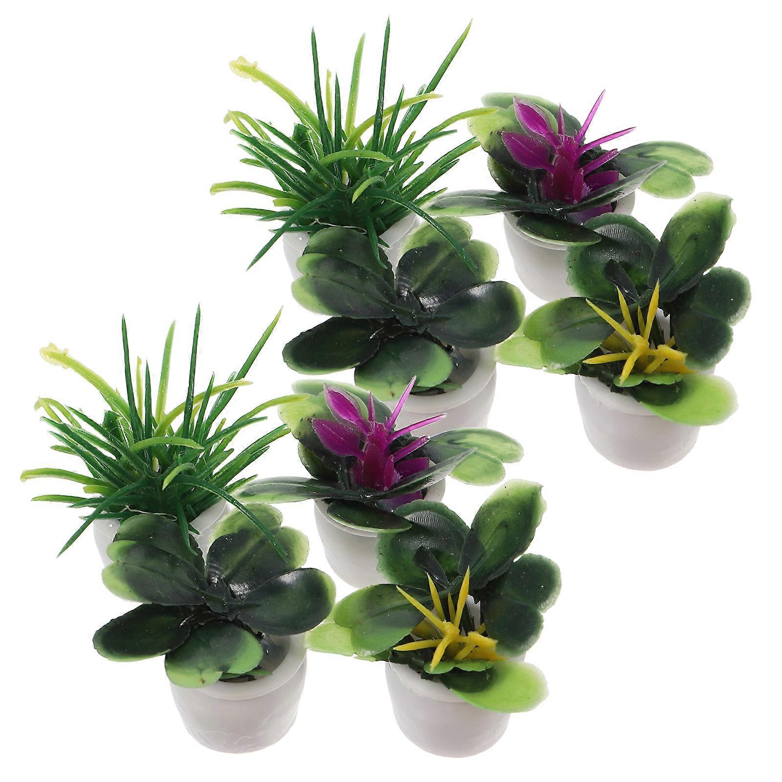 Artificial Greenery Potted Miniature Plants for Decor 24Pcs Set