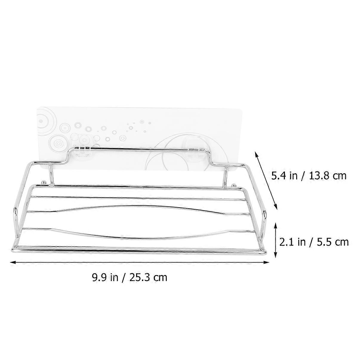 Silver Tissue Holder Wall-Mounted Box Tissue Storage Rack 3Pcs Set
