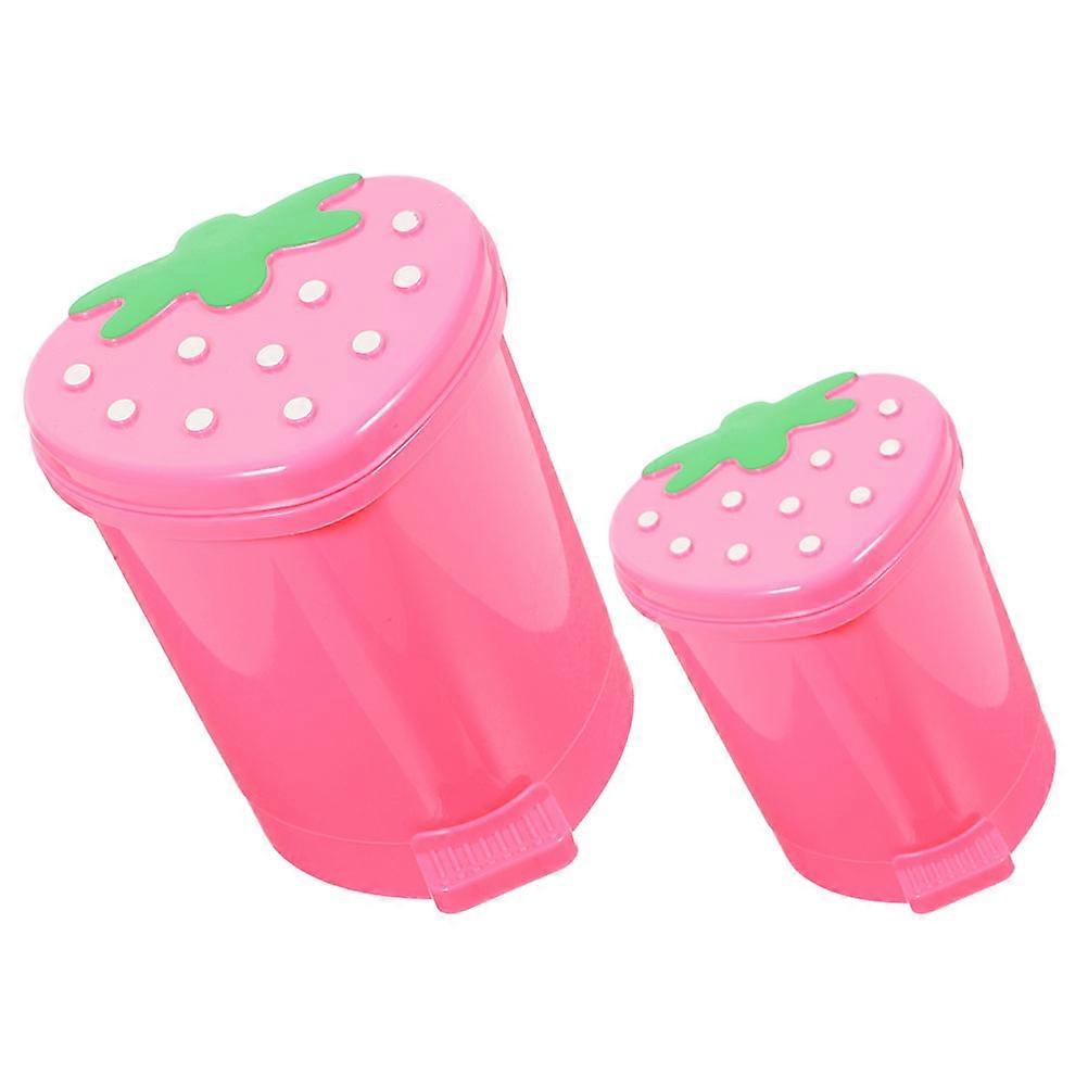 Convenient Wastebasket Pink Desktop Trash Bin for Office 6Pcs