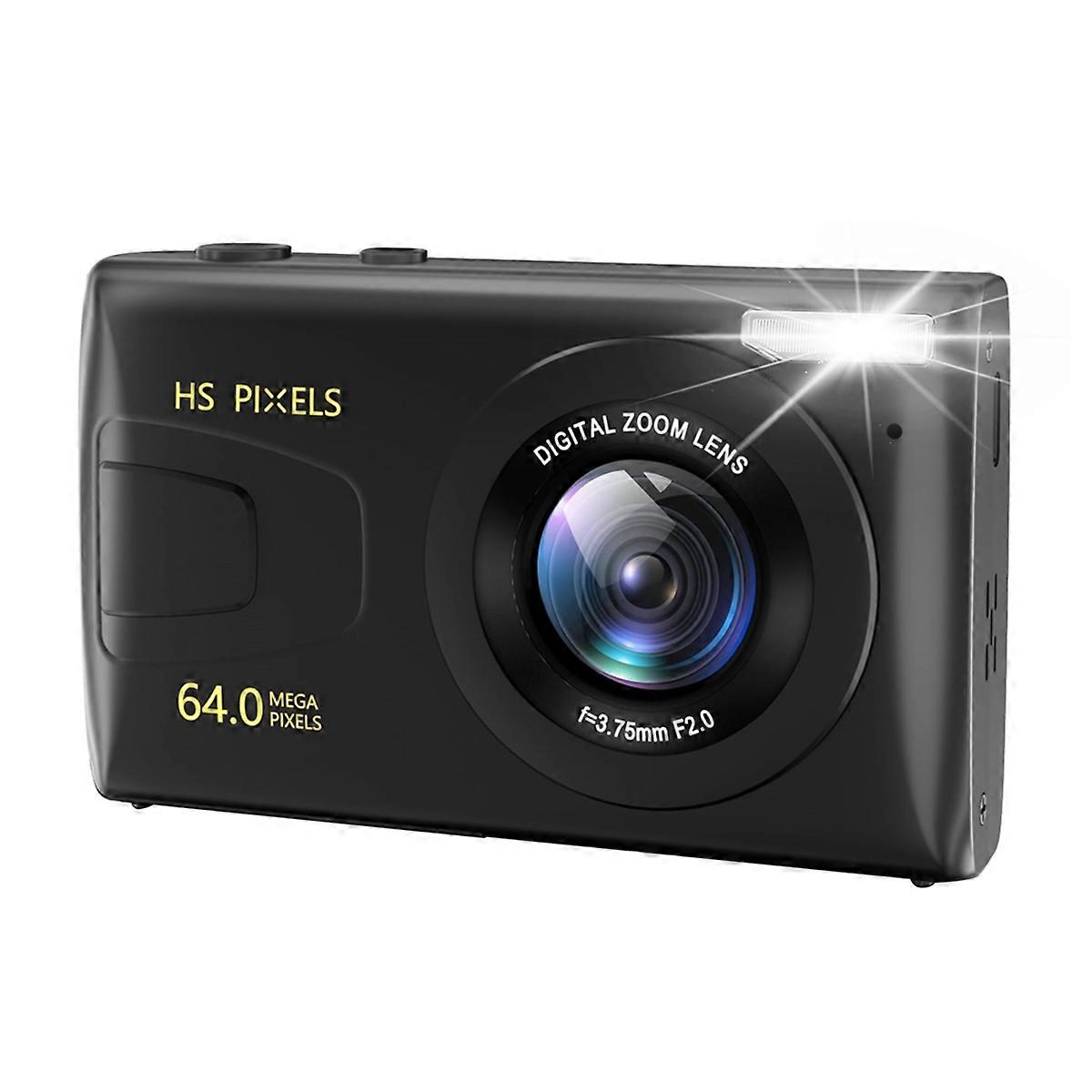 4K Children Camera for Photography, 64MP MP3 Player Camera,(Black)