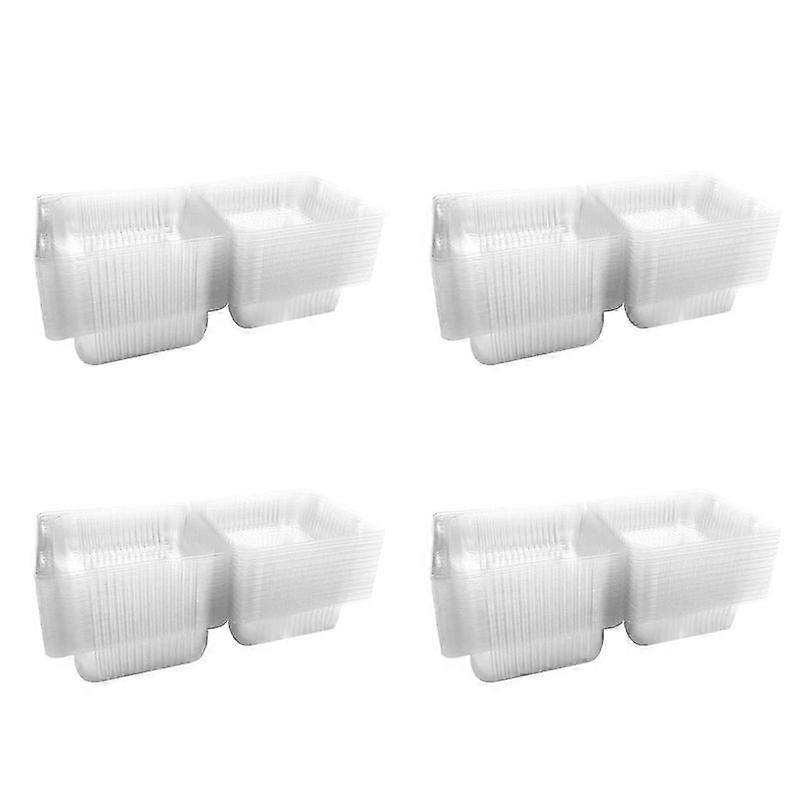 400Pcs Single Individual Cake Boxes Dessert Containers Cheesecake Boxes Stackable Square Boxes Clear