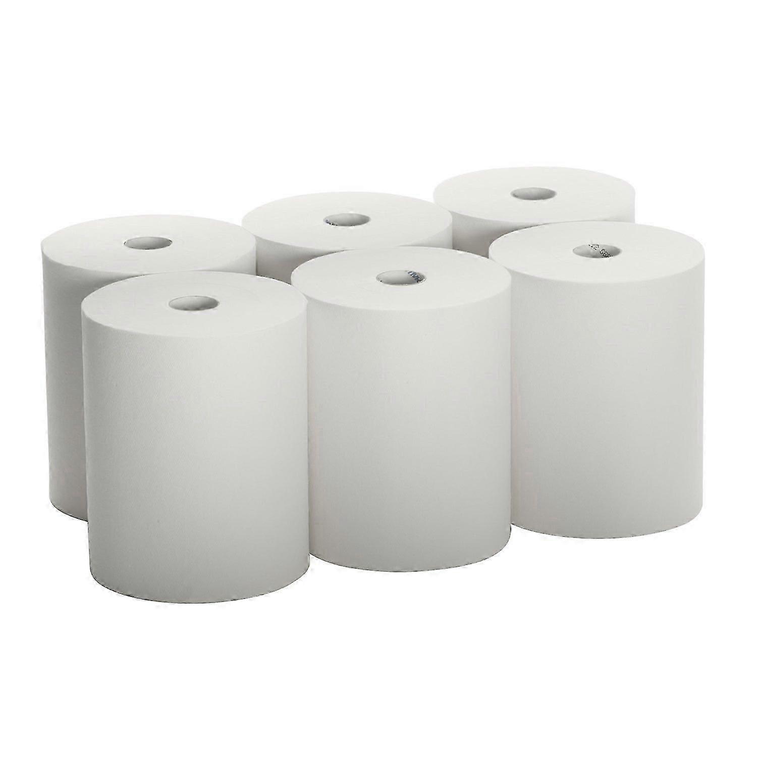 6 rolls white towel rolls for touchless dispenser 0 inch