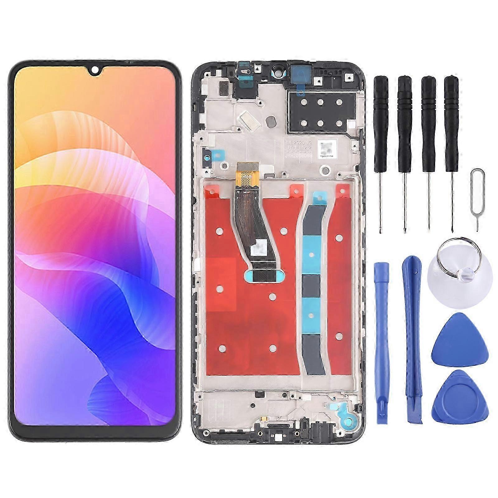 Huawei Enjoy 20 5Gデジタイザー用OEM LCDスクリーンフレーム付きフルアセンブリ(ブラック)